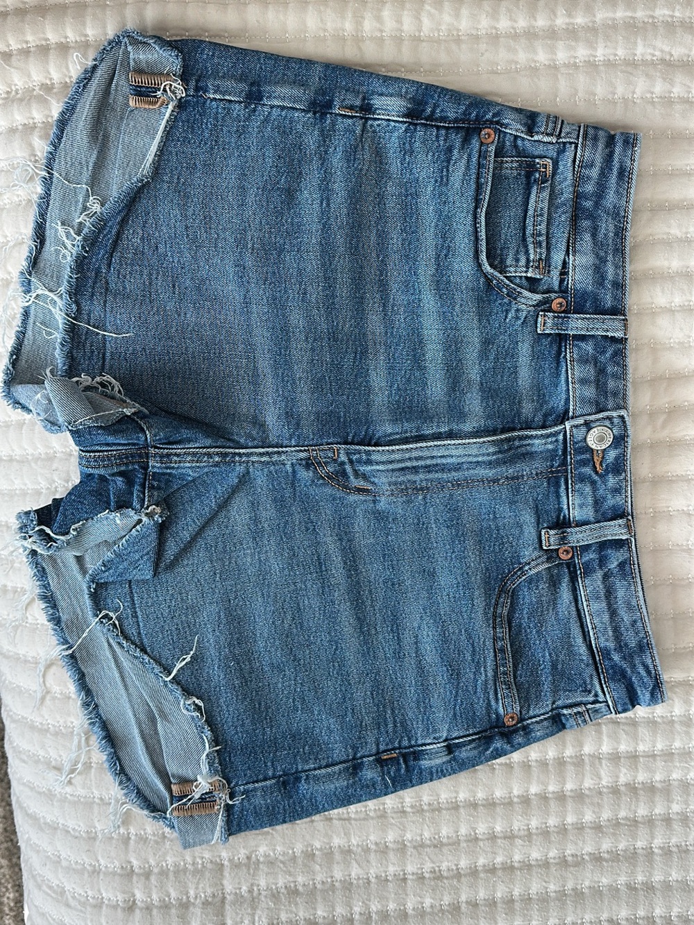 American Eagle Outfitters Distressed Blue Denim Cutoff Shorts